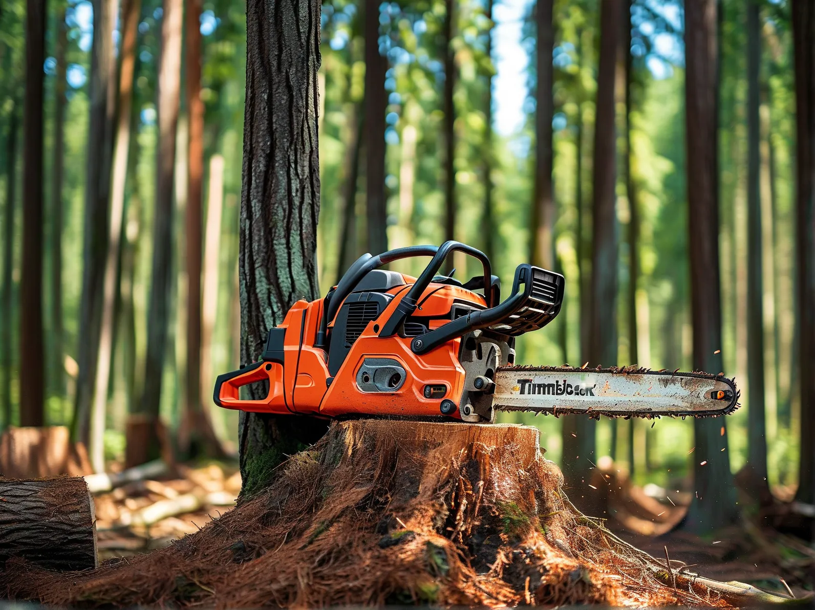 Timberjack TI Pro Chainsaw - Heavy Duty Forestry Cutting Tool