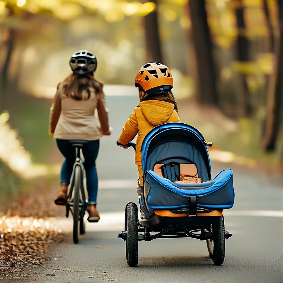 Bike Trailer 2 Seats - Safe Double Child Carrier for Family Rides